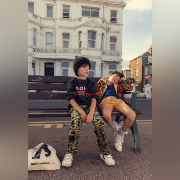 Mini Rodini Velour Camo Pants - Picture 3 of 5